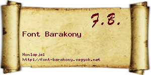 Font Barakony névjegykártya