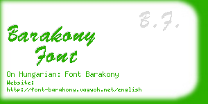 barakony font business card